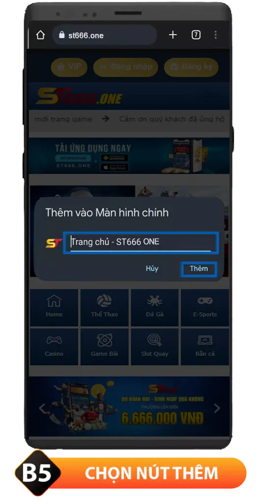 bước 5 tải app st666 android